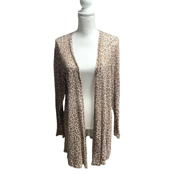 Tees2urdoor animal print long cardigan open front size L/XL - Picture 1 of 7